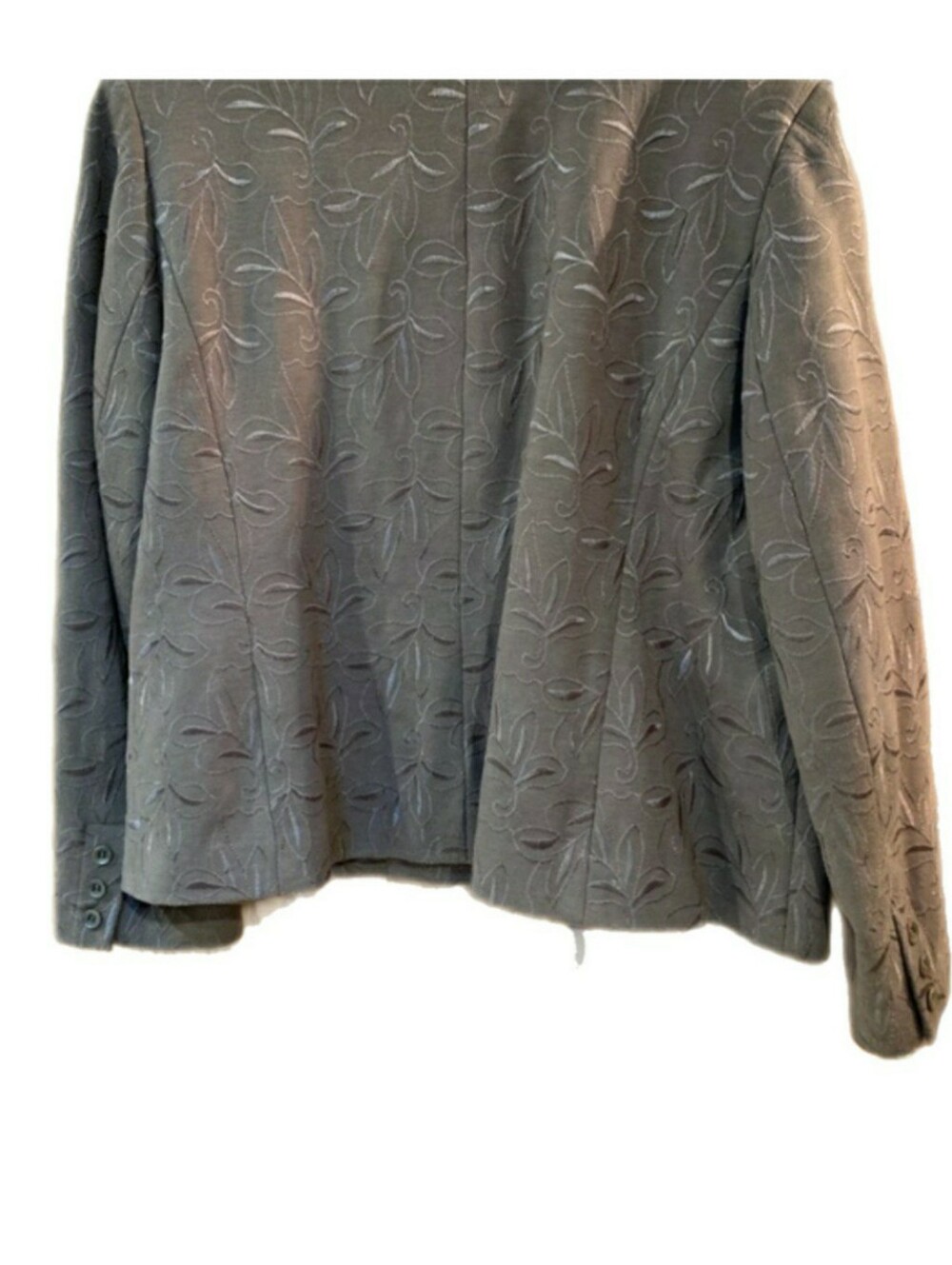 Kate Hill Brown Floral Embroidered Blazer, 3X - Picture 4 of 7